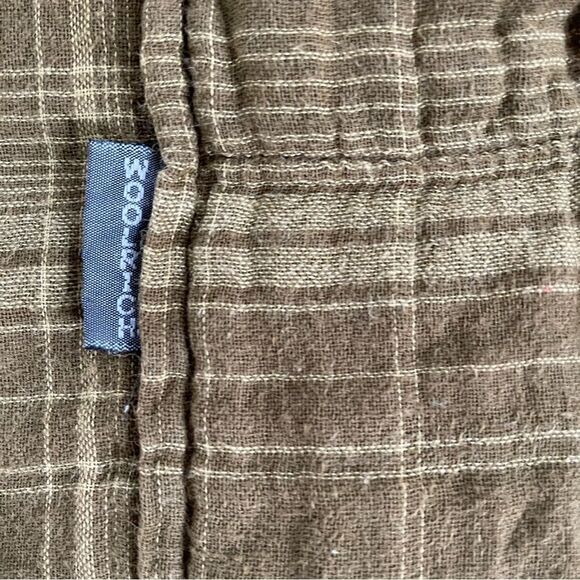 Woolrich Yellow Green Plaid Button Shirt Gauzey Cotton M - Picture 6 of 8